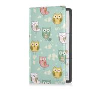 GuoChe Passport Holder Women Rainbow Purple Blue Tree Owl PU Leather Passport Covers Travel Accessory 5.7 * 4.3in