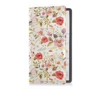 GuoChe Passport Holder Women Random Scattered Polka Dot Pattern White Dots on Red PU Leather Passport Covers Travel Accessory 5.7 * 4.3in