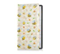 GuoChe Passport Holder Women Small Red Crabs on Light Blue Water PU Leather Passport Covers Travel Accessory 5.7 * 4.3in