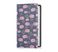 GuoChe Passport Holder Women White Polka Dots on Dark Blue Background PU Leather Passport Covers Travel Accessory 5.7 * 4.3in
