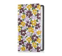 GuoChe Passport Holder Women Yellow Cartoon Hearts PU Leather Passport Covers Travel Accessory 5.7 * 4.3in