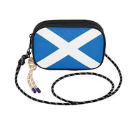 GuoChe Piccola borsa a tracolla nera da donna alla moda con scomparti per carte di credito borsa a tracolla Walk the dog, Bandiera della Scozia, Taglia unica