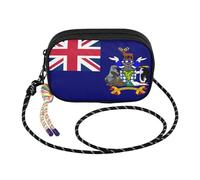 GuoChe Piccola borsa a tracolla nera da donna alla moda con scomparti per carte di credito borsa a tracolla Walk the dog, bandiera, di, sud, georgia, e, il, sud, sandwich, One Size