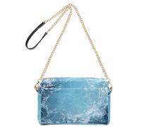 GuoChe Piccola borsa a tracolla per le donne borsa in pelle vegana per adolescenti borsa a tracolla con cerniera onde stromy blu mare profondo