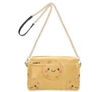 GuoChe Piccola borsa a tracolla per le donne in pelle vegana borsa da donna impermeabile borsa a tracolla allegra luna stampa Halloween