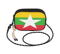 GuoChe Piccola borsa a tracolla per uomo Comfort con tracolla regolabile Borse a tracolla da donna Have a meal, Bandiera nazionale del Myanmar, One Size