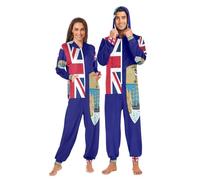 GuoChe Pigiama monopezzo per adulti per donne e uomini Loungewear con cappuccio indumenti da notte, bandiera, di, sud, georgia, e, il, sud, sandwich, M