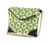 GuoChe Pochette da donna in pelle PU elegante portafoglio da polso per matrimonio arcobaleno moneta trifoglio festival