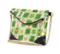 GuoChe Pochette in pelle PU per le donne stile minimalista borse da sera per matrimonio San Patrizio icone irlandesi scacchiera