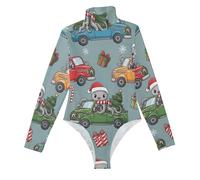 GuoChe Polpi di Natale Guida Auto manica lunga Sexy Body per le donne Mock Dolcevita, Colorato, Medium