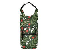 GuoChe Porta bottiglia d'acqua per camminare Merry Christmas Retro foglie verdi borsa per il trasporto bottiglia d'acqua borsa portabottiglie per acqua, adatta a bottiglie da 567 g, 680 g, 907,2 g,