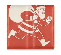 GuoChe Porta carte di registrazione e assicurazione in pelle uomo donna essenziale per documenti essenziali, patente di guida, carte di Babbo Natale in esecuzione con sacchetto regalo poster natalizio