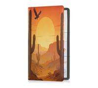 GuoChe Porta documenti per auto in pelle PVC Retro Deserto sud-occidentale | Organizer pieghevole per assicurazione di immatricolazione del veicolo con tasche trasparenti trasparenti per riporre il vano