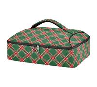 GuoChe Porta pizza isolato superiore isolamento termico grande capacità potluck feste e barbecue durevoli e riutilizzabile plaid natalizio