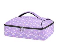 GuoChe Porta pizza isolato superiore isolamento termico utensili e tovaglioli Potluck feste e barbecue per tutte le occasioni uso viola arcobaleno nuvola