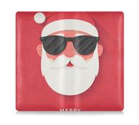 GuoChe Portadocumenti in pelle per auto e tessere, per uomo e donna, per qualsiasi auto, camion, moto, rimorchio o barca, poster con occhiali da sole di Babbo Natale