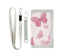 GuoChe Portafogli per bambini per ragazzi e ragazze dai 6 ai 18 anni, tasca portamonete con cerniera farfalle