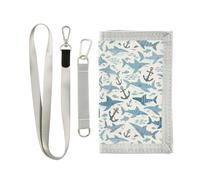 GuoChe Portafogli per bambini per ragazzi e ragazze dai 6 ai 18 anni, tasca portamonete con cerniera squalo e ancora