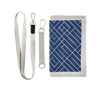 GuoChe Portafogli per bambini per ragazzi e ragazze dai 6 ai 18 anni, tasca portamonete con cerniera, motivo a spina di pesce blu navy