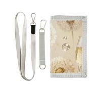 GuoChe Portafogli per bambini per ragazzi e ragazze dai 6 ai 18 anni, tasca portamonete con cerniera dente di leone e champagne