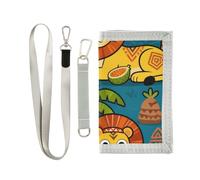 GuoChe Portafogli per bambini per ragazzi e ragazze dai 6 ai 18 anni, tasca portamonete con cerniera, leone e giungla