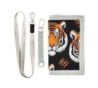 GuoChe Portafogli per bambini per ragazzi e ragazze dai 6 ai 18 anni, tasca portamonete con cerniera motivo Majestic Tigers