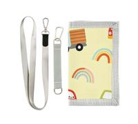 GuoChe Portafogli per bambini per ragazzi e ragazze dai 6 ai 18 anni, tasca portamonete con cerniera motivo camion colorati arcobaleni