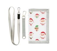 GuoChe Portafogli per bambini per ragazzi e ragazze, portafoglio a tre ante per 6-18 anni, portafoglio per bambini con tasca portamonete con cerniera, portafoglio novità elfi di Natale