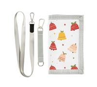 GuoChe Portafogli per bambini per ragazzi e ragazze, portafoglio a tre ante per 6-18 anni, portafoglio per bambini con tasca portamonete con cerniera, portafoglio novità campane di Natale