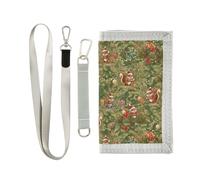 GuoChe Portafogli per bambini per ragazzi e ragazze, portafoglio a tre ante per 6-18 anni, portafoglio per bambini con tasca portamonete con cerniera, portafoglio novità Natale scoiattoli nella