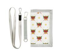 GuoChe Portafogli per bambini per ragazzi e ragazze, portafoglio a tre ante per 6-18 anni, portafoglio per bambini con tasca portamonete con cerniera, portafoglio novità con fiocchi festivi e campane