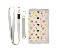 GuoChe Portafogli per ragazzi a tre ante per sport all'aria aperta per bambini portafogli carta d'identità sottile portamonete piccolo motivo amore e cuore