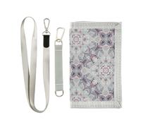 GuoChe Portafogli per ragazzi a tre ante per sport all'aria aperta per bambini portafogli carta d'identità sottile portamonete piccolo motivo boho mandala