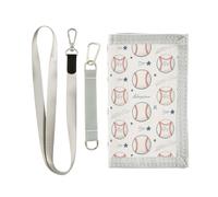 GuoChe Portafogli per ragazzi a tre ante per sport all'aria aperta per bambini portafogli carta d'identità sottile piccolo portamonete baseball con stelle