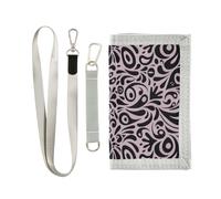 GuoChe Portafogli per ragazzi a tre ante per sport all'aria aperta, portafogli per bambini, carta d'identità, portamonete sottile, con motivo a vortice nero e viola