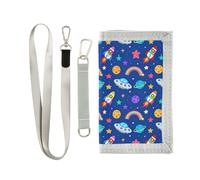 GuoChe Portafogli per ragazzi a tre ante per sport all'aria aperta, portafogli per bambini, carte di credito, carte d'identità, portamonete, portamonete, spazio colorato e motivo arcobaleno