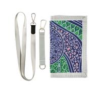 GuoChe Portafoglio a tre ante per ragazzi dai 9 ai 12 anni, mini borsa sportiva all'aperto, portamonete e porta carte, accessorio da viaggio bohémien acchiappasogni e motivo con piume