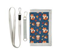 GuoChe Portafoglio a tre ante per ragazzi dai 9 ai 12 anni mini borsa sportiva all'aperto tasca portamonete e porta carte, accessorio da viaggio motivo animali della foresta