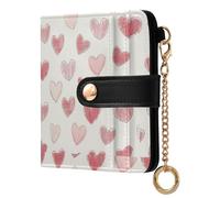GuoChe Portafoglio da donna a due ante con cuore rosa chiaro in pelle PU per donna ragazza