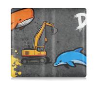 GuoChe Portaoggetti in pelle per auto e tessere, per uomo e donna, organizer per qualsiasi auto, camion, moto, rimorchio o barca, design con balene e delfini