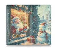 GuoChe Portaoggetti in pelle sintetica per auto registrazione, assicurazione e carta d'identità, per uomini e donne, organizer per qualsiasi auto, camion, moto, rimorchio o barca, Babbo Natale alla