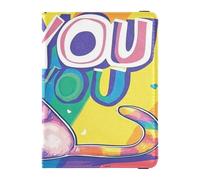 GuoChe Pride Month A Rainbow Cat - Portafoglio in pelle per documenti e tessere, per documenti, carte, licenza, uomo e donna, Colore 5, 1 size