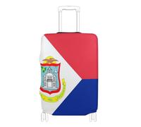 GuoChe Protezione per bagagli multi-formato per la maggior parte dei bagagli standard, elastica ed elastica, resistente ai graffi, protezione per valigie da viaggio, Bandiera di Sint Maarten, M 22-24