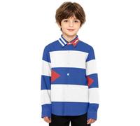 GuoChe Ragazzi Button Down Camicia Manica Lunga Bandiera di Cuba Camicie | Taglia 4-12 anni, camicia con colletto, abbottonatura, senza pieghe, tessuto misto, abito primaverile autunnale