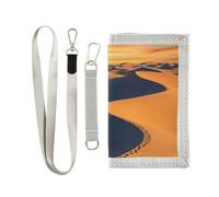 GuoChe Ragazzi Trifold Outdoor Sport Portafoglio per Bambini Portafogli Carta di Credito Carta di Credito Piccolo Portamonete Dune Deserto Tramonto Panoramica