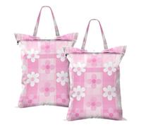 GuoChe Retro fiori parola chiave) Borse impermeabili asciutte bagnate per allenamento yoga 2 pezzi vestiti sporchi borsa da viaggio con manico