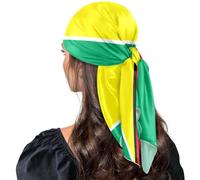 GuoChe Sciarpa di seta scialli e impacchi leggeri | Guyana Bandiera Guyana Blu Testa Rossa per Neck chales para mujer