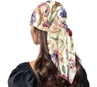 GuoChe Sciarpa di seta sciarpa scialle moda | Vintage epoca vittoriana rosa peonia iris & Lily Floral Design _00001_00005 Collo per inverno bufanda elegante para mujer
