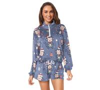 GuoChe Scimmie di Natale con cappelli Set di allenamento Donna S, Colorato, XX-Large