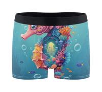 GuoChe Seahorse Coral Reef Collage Boxer da uomo Pantaloncini Pantaloncini Intimo Atletico per Gli Uomini Raffreddamento Interni Para Hombres, Collage di barriera corallina cavalluccio marino, X-Large